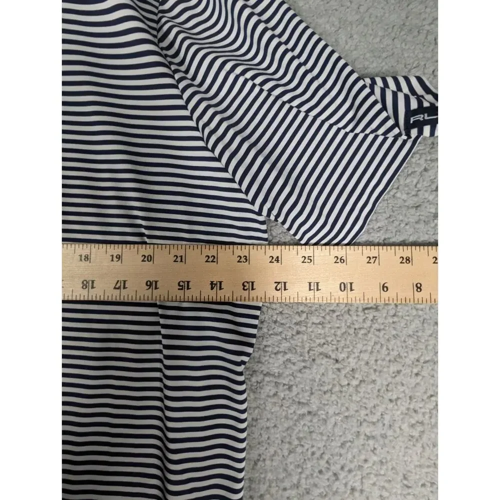 RLX Ralph Lauren Polo Mens Size XL Black White Stripe Golf Shirt